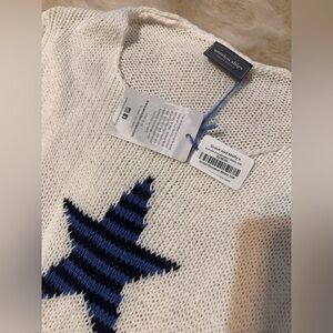Wooden Ships Cream Sweater with Navy Star